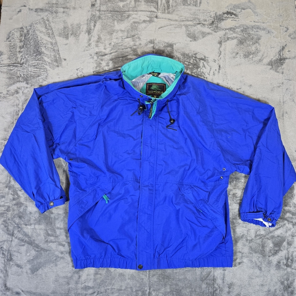 Vintage Field & Stream Vantage Cloth Rain Windbreaker Jacket Size 1XL Big XL